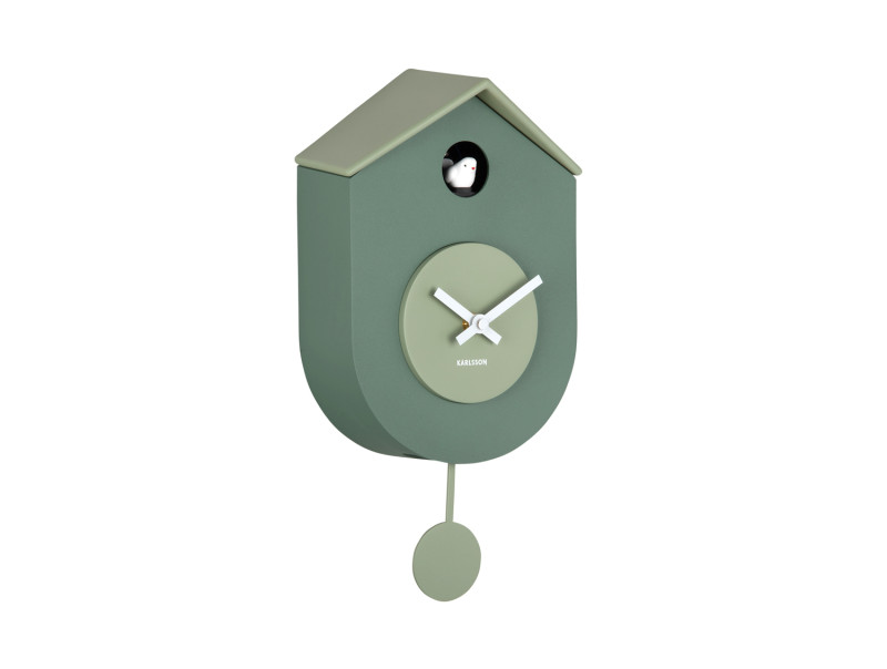 KA6026GR | Wall clock Grato Cuckoo - Jungle green/grayed jade | Karlsson by Present Time