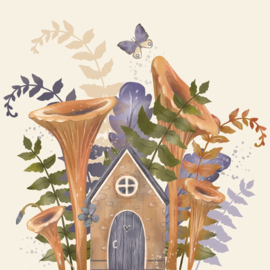 TE2835 | Tegeltje huis bloemen | HomeBound by KY