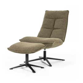  95594 | Fauteuil Marcus met voetenbank - groen baquer | Eleonora