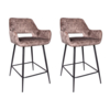 710057 | Fal barstoel low (2 stuks) - velvet bruin | PTMD - MAGAZIJNOPRUIMING (nieuw in doos)