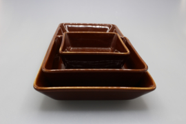 SET OF 3 DISHES - BROWN