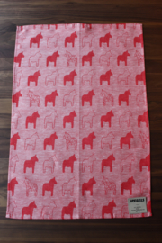 TEA TOWEL DALA HORSE RED