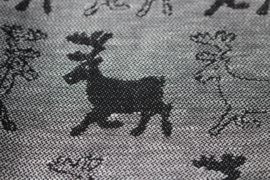 TEA TOWEL REINDEER BLACK