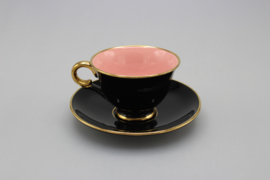 'PALETT' DEMITASSE AND SAUCER - SALMON PINK