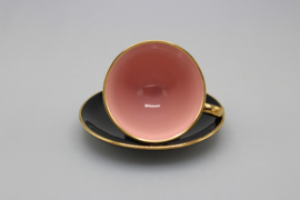 'PALETT' DEMITASSE AND SAUCER - SALMON PINK