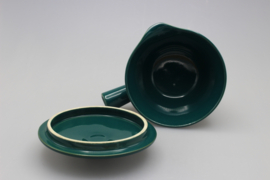 SAUCE BOAT W/LID - GREEN