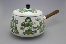 "MARKET" ENAMEL FONDUE PAN
