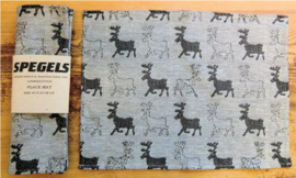 PLACE MAT SET REINDEER BLACK