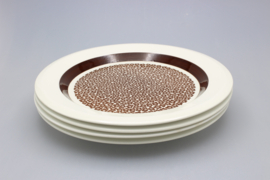 FLAT PLATE Ø 24 CM - BROWN FLOWER