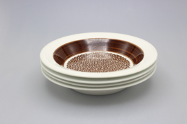 DEEP PLATE Ø 20 CM - BROWN FLOWER