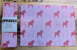 PLACE MAT SET DALA HORSE RED