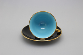 MOKKAKOP EN SCHOTEL 'PALETT' - TURQUOISE BLAUW