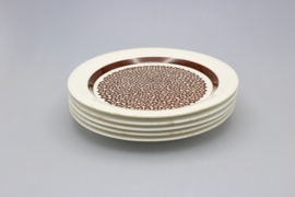 FLAT PLATE Ø 20 CM - BROWN FLOWER