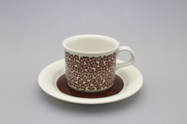 CUP AND SAUCER 0.18L - BROWN FLOWER