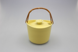 JAM POT W/ RATTAN HANDLE - YELLOW