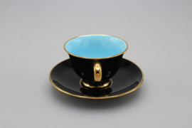 MOKKAKOP EN SCHOTEL 'PALETT' - TURQUOISE BLAUW