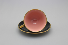 'PALETT' DEMITASSE AND SAUCER - SALMON PINK