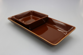 SET OF 3 DISHES - BROWN