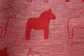 TEA TOWEL DALA HORSE RED