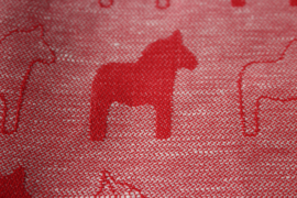 TABLE-CLOTH 100 x 100 DALA HORSE RED