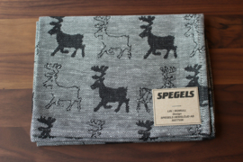 TEA TOWEL REINDEER BLACK