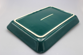 SCHAAL MET ROTAN HOUDER - GROEN