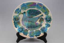 "BIRD OF PARADISE" OVAL PLATE 21 X 19.5 CM