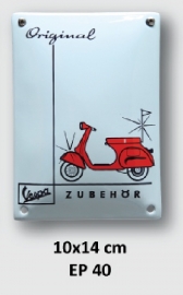 Original Zubebör Emaille bord 10x14 cm