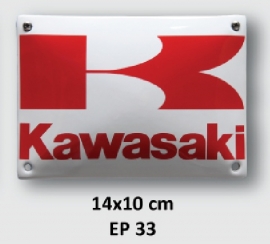 Kawasaki Sevice Emaille bord 14x10 cm