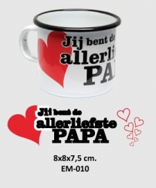 jij bent de allerliefste PAPA Emaille Beker / Mok