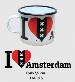 I ♥ Amsterdam Emaille Beker / Mok