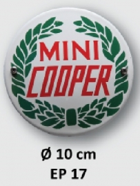 Mini Cooper Emaille bord Ø 10 cm