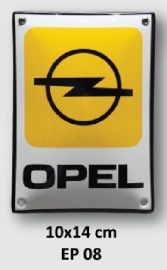 Opel Emaille bord 10x14 cm (EP08)