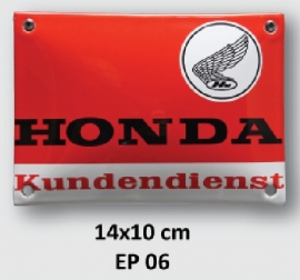 Honda Kunderndienst Emaille bord 14x10 cm