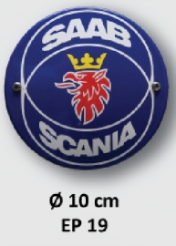 Saab Scania Emaille bord Ø 10 cm