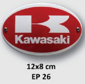 Kawasaki Emaille bord 12x8 cm