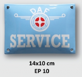 DAF Service Emaille bord 14x10 cm