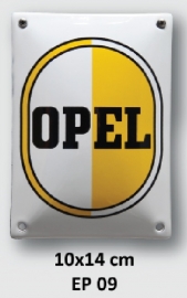 Opel Emaille bord 10x14 cm (EP09)