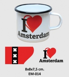 I Amsterdam Emaille Beker / Mok