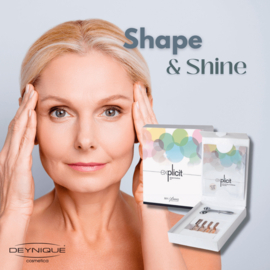 Explicit Shape & Shine set met  maskers, ampullen en gratis massageroller.