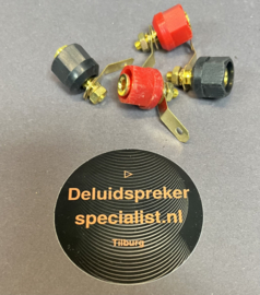 4 Poolklemmen vergulde rood/zwart