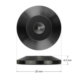 Audio Dynavox - Set van 4 stuks spike ringen in de kleur zwart