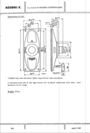 PHILIPS  3 x 8 inch Ovale Standaard Luidspreker type AD3890 /X800