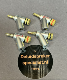 Audio Dynavox - dynavox banaanstekker set met uitzetbare tip 4 delig haaks