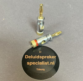 24K vergulde en afgeschermde banana plug 2-blister