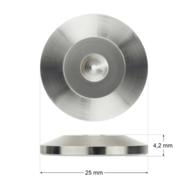 Audio Dynavox - Set van 4 stuks spike ringen in de kleur zilver