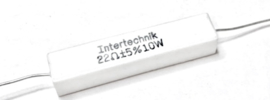 INTERTECHNIK WAX10, Keramische draadweerstand, 22ohm,10W, 5%