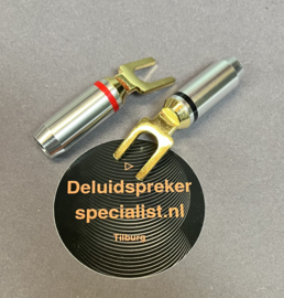 Audio Dynavox - Kabelschoen plug vork verguld rood/zwart van Dynavox