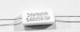 INTERTECHNIK WAX5, Keramische draadweerstand, 5,6ohm,5 W,5%