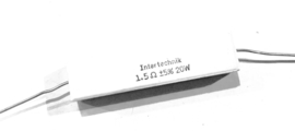 INTERTECHNIK WAX20, Keramische draadweerstand, 1,5ohm,20W, 5